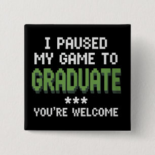 Funny 2025 Gamer Graduate Graduation 15 Cm Square Badge