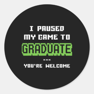 Funny 2025 Gamer Graduate Graduation Classic Round Sticker