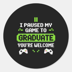 Funny 2025 Gamer Graduate Graduation For Him Her W Classic Round Sticker