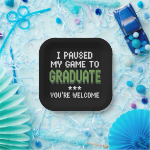 Funny 2025 Gamer Graduate Graduation Paper Plate