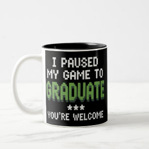 Funny 2025 Gamer Graduate Graduation Two-Tone Coffee Mug