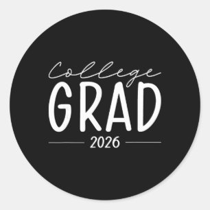 Funny 2026 College Graduate Graduation Grad Studen Classic Round Sticker