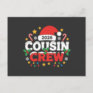 Funny 2026 Cousin Crew Kids Family Gathering Invitation Postcard