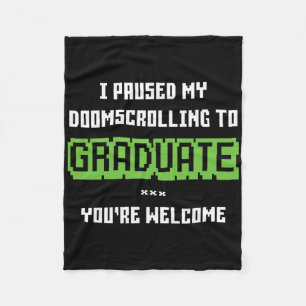 Funny 2026 Doomscrolling Graduate Graduation Fleece Blanket