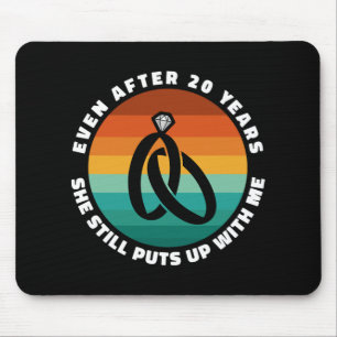 Funny 20 Years Anniversary She 20th Anniversary Co Mouse Pad