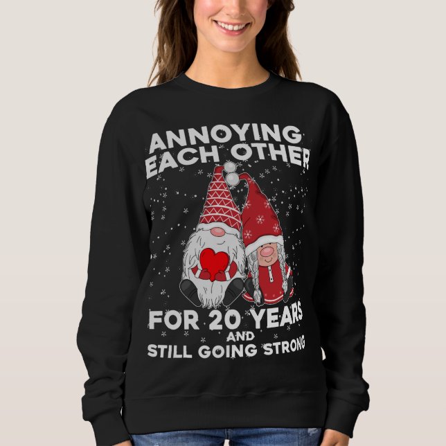 Funny 20 Years Christmas Gnomes Couple Marriage An Sweatshirt (Front)
