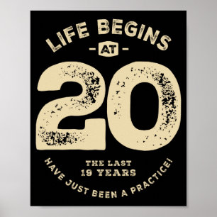 Funny 20th Birthday Age 20 Years Old T Shirt_2 Poster