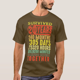 Funny 20th Wedding 20 Years Marriage Anniversary H T-Shirt