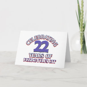 FUNNY 22 year birthday designs Card