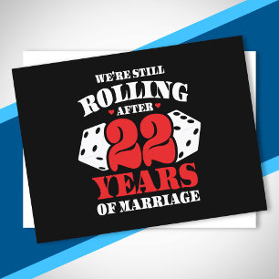 Funny 22nd Anniversary Couples Married 22 Years Postcard