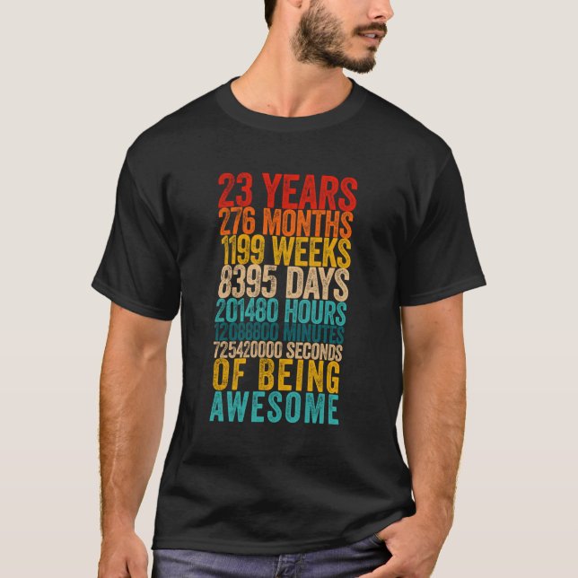 Funny 23Rd Birthday Shirt Old Metre Funny 23 Year  (Front)