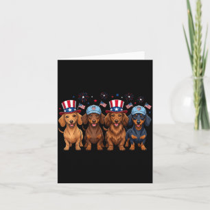 Funny 250 Anniversary Usa Dog Dachshund 4th Of Card