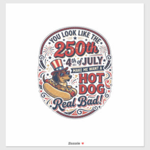 Funny 250th 4th of July Hot Dog Dachshund