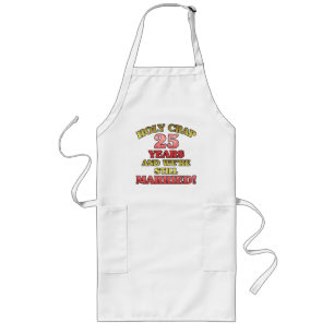 Funny 25th Anniversary Long Apron