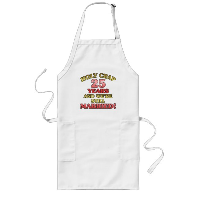 Funny 25th Anniversary Long Apron (Front)