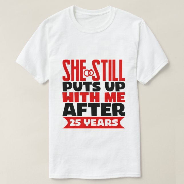 funny 25th Anniversary word art Husband T-Shirt (Design Front)