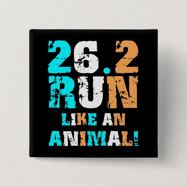 Funny 26.2 marathon 15 cm square badge (Front)