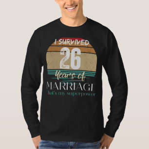 Funny 26 Years of Marriage Survivor Tee