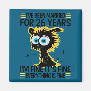 Funny 26th Wedding Anniversary Couples Graphic Art Magnet