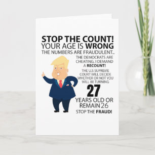 Funny 27th Year Birthday Present Happy Birth year Card