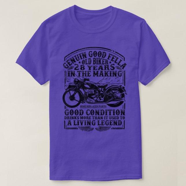 Funny 28 Years Old Biker Retro Style Classic Motor T-Shirt (Design Front)