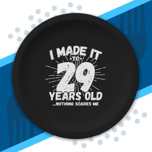 Funny 29th Birthday Quote Sarcastic 29 Year Old Paper Plate