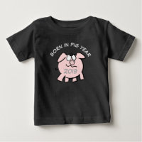 Funny 2 Cartoon Illustration Pink Pig  2019 Baby T