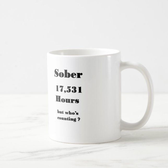 funny 2 year sober anniversary mug. coffee mug (Right)