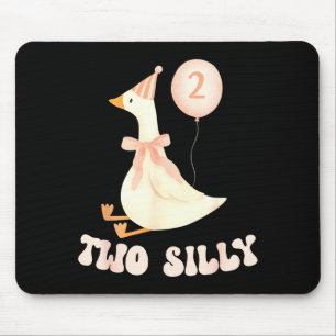 Funny 2nd Birthday Two Silly Goose 2 Year Old Birt Mouse Pad
