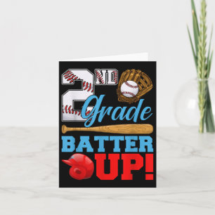 Funny 2nd Grade Batter Up Baseball First Day Of Sc Card
