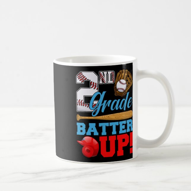 Funny 2nd Grade Batter Up Baseball First Day Of Sc Coffee Mug (Right)