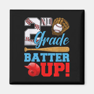 Funny 2nd Grade Batter Up Baseball First Day Of Sc Magnet