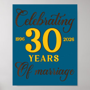Funny 30 Years Of Marriage 1996 30th Wedding Anniv Poster