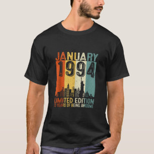 Funny 30 Years Old January 1994 Vintage 30th Birth T-Shirt