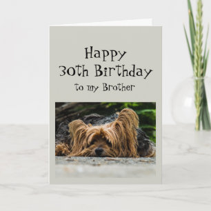 Funny 30th Birthday Brother Cute Dog Animal Card