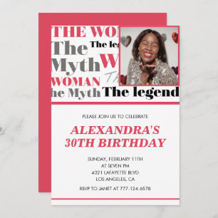 Funny 30th birthday invitation Photo Myth Legend