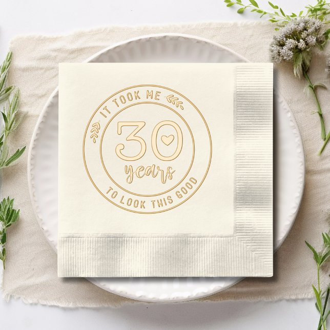 Funny 30th Birthday Party Thirty Thirtieth Foil Napkins (Creator Uploaded)
