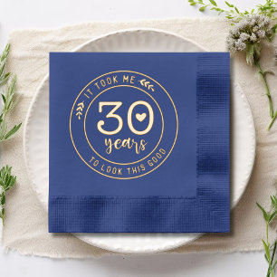 Funny 30th Birthday Party Thirty Thirtieth Foil Napkins
