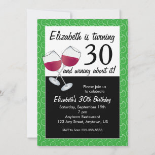 Funny 30th Birthday Wine Party Invitation