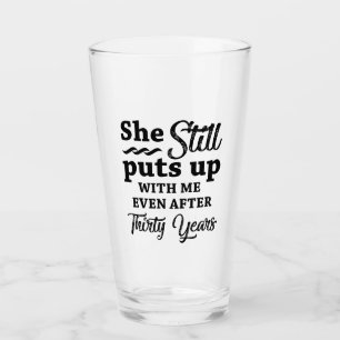 Funny 30th Wedding Anniversary Glass