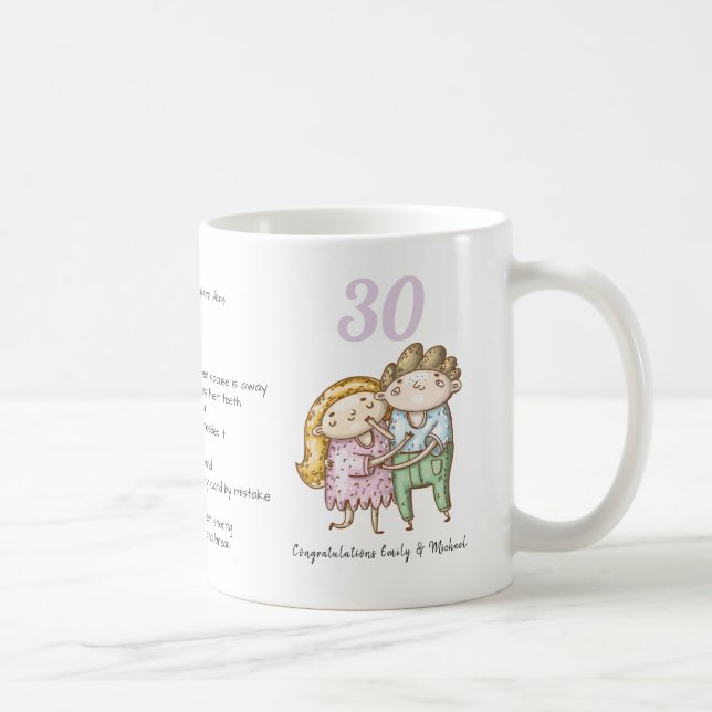 FUNNY 30th Wedding Anniversary Pear Customise Coffee Mug (Right)