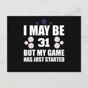 Funny 31st Birthday Baseball Fan 31 Year Old Birth Postcard