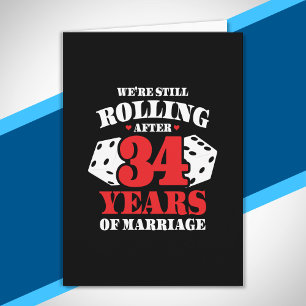 Funny 34th Anniversary Couples Married 34 Years Card