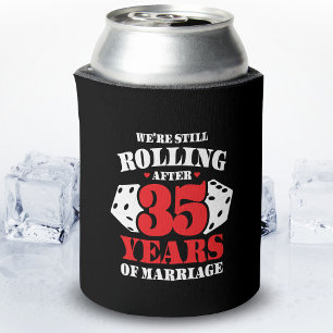 Funny 35th Anniversary Couples Married 35 Years Can Cooler