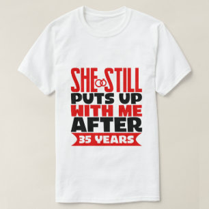 funny 35th Anniversary word art Husband T-Shirt
