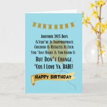 Funny 365 Days to Be a Better Person Birthday Card