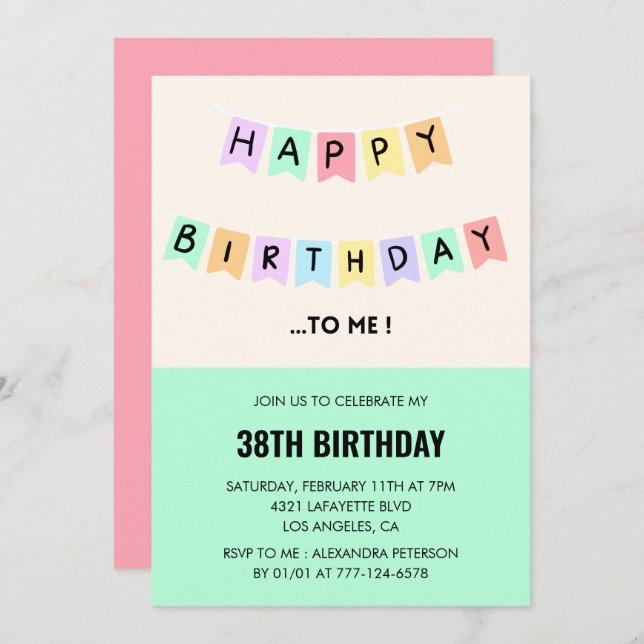  Funny 38th birthday invitations Happy Birthday (Front/Back)