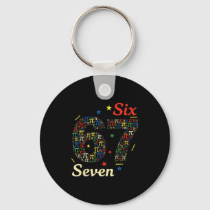 Funny 3.14 67 6 7 meme design cute math nerd gen z key ring