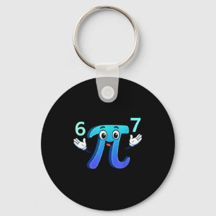 Funny 3.14 67 6 7 meme design cute math nerd gen z key ring