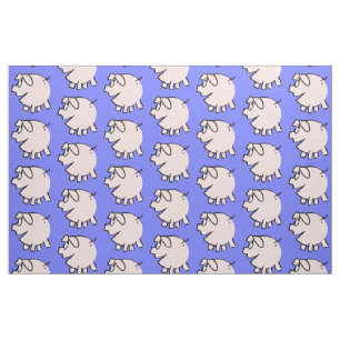Funny 3 Cartoon Illustration Pig Choose Colour F Fabric